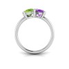 3 Ctw Birthstone Pear, Oval & Round Toi et Moi Three Stone Ring