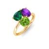 3 Ctw Birthstone Pear, Oval & Round Toi et Moi Three Stone Ring