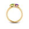 3 Ctw Birthstone Pear, Oval & Round Toi et Moi Three Stone Ring