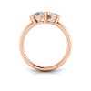 3 Ctw Lab Diamond Pear, Oval & Round Toi et Moi Three Stone Ring