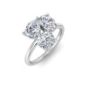 3 Ctw Lab Diamond Pear, Oval & Round Toi et Moi Three Stone Ring