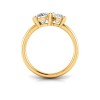 3 Ctw Lab Diamond Pear, Oval & Round Toi et Moi Three Stone Ring