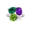 6 Ctw Birthstone Pear, Oval & Round Toi et Moi Three Stone Ring
