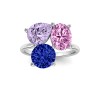 6 Ctw Birthstone Pear, Oval & Round Toi et Moi Three Stone Ring