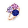 6 Ctw Birthstone Pear, Oval & Round Toi et Moi Three Stone Ring