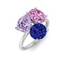 6 Ctw Birthstone Pear, Oval & Round Toi et Moi Three Stone Ring