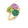 6 Ctw Birthstone Pear, Oval & Round Toi et Moi Three Stone Ring