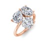 6 Ctw Moissanite Pear, Oval & Round Toi et Moi Three Stone Ring