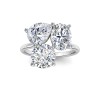 6 Ctw Moissanite Pear, Oval & Round Toi et Moi Three Stone Ring