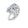 6 Ctw Moissanite Pear, Oval & Round Toi et Moi Three Stone Ring