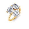 6 Ctw Moissanite Pear, Oval & Round Toi et Moi Three Stone Ring