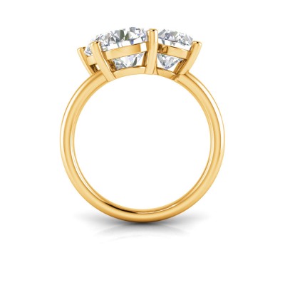 6 Ctw Moissanite Pear, Oval & Round Toi et Moi Three Stone Ring