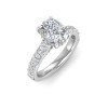 4 Ct Elongated Cushion Premium Lab Diamond & 0.98 Ctw Lab Diamond Lux Gala Hidden Halo Engagement Ring