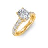 3 Ct Elongated Cushion Moissanite & 0.98 Ctw Lab Diamond Lux Gala Hidden Halo Engagement Ring