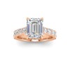 2 Ct Emerald Moissanite & 0.98 Ctw Lab Diamond Lux Gala Hidden Halo Engagement Ring