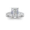 5 Ct Emerald Moissanite & 0.98 Ctw Lab Diamond Lux Gala Hidden Halo Engagement Ring
