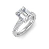 5 Ct Emerald Moissanite & 0.98 Ctw Lab Diamond Lux Gala Hidden Halo Engagement Ring