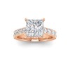 4 Ct Princess Moissanite & 0.98 Ctw Lab Diamond Lux Gala Hidden Halo Engagement Ring