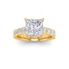 3 Ct Princess Moissanite & 0.98 Ctw Lab Diamond Lux Gala Hidden Halo Engagement Ring