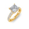 3 Ct Princess Moissanite & 0.98 Ctw Lab Diamond Lux Gala Hidden Halo Engagement Ring