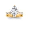 3 Ct Pear Moissanite & 0.98 Ctw Lab Diamond Lux Gala Hidden Halo Engagement Ring