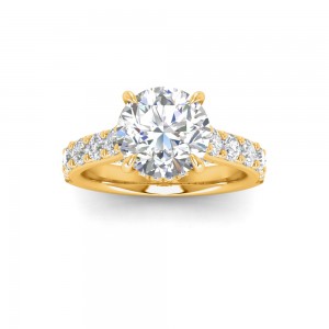 3 Ct Round Premium Lab Diamond & 0.98 Ctw Lab Diamond Lux Gala Hidden Halo Engagement Ring