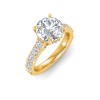 3 Ct Round Moissanite & 0.98 Ctw Lab Diamond Lux Gala Hidden Halo Engagement Ring