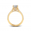 3 Ct Elongated Cushion Moissanite & 0.98 Ctw Lab Diamond Lux Gala Hidden Halo Engagement Ring
