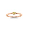 Round Citrine Birthstone Bezel Set Pinky Ring