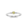 Round Citrine Birthstone Bezel Set Pinky Ring