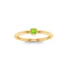 Round Peridot Birthstone Bezel Set Pinky Ring