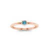 Round Topaz Birthstone Bezel Set Pinky Ring