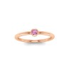 Round Tourmaline Birthstone Bezel Set Pinky Ring