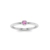Round Tourmaline Birthstone Bezel Set Pinky Ring