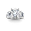 2 Ct Cushion Moissanite Wide Baguette Cut Engagement Ring