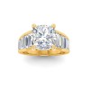 2 Ct Cushion Lab Diamond Wide Baguette Cut Engagement Ring