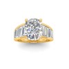 3 Ct Elongated Cushion Lab Diamond Wide Baguette Cut Engagement Ring