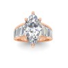 3 Ct Marquise Lab Diamond Wide Baguette Cut Engagement Ring