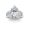 2 Ct Marquise Moissanite Wide Baguette Cut Engagement Ring