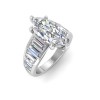 2 Ct Marquise Moissanite Wide Baguette Cut Engagement Ring