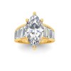 2 Ct Marquise Moissanite Wide Baguette Cut Engagement Ring