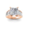 3 Ct Princess Lab Diamond Wide Baguette Cut Engagement Ring