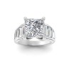 2 Ct Princess Lab Diamond Wide Baguette Cut Engagement Ring
