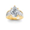 6 Ct Pear Lab Diamond Wide Baguette Cut Engagement Ring