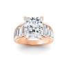 2 Ct Radiant Moissanite Wide Baguette Cut Engagement Ring