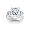 2 Ct Radiant Moissanite Wide Baguette Cut Engagement Ring