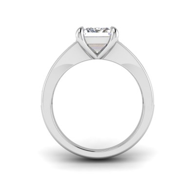 2 Ct Radiant Moissanite Wide Baguette Cut Engagement Ring