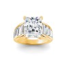 2 Ct Radiant Lab Diamond Wide Baguette Cut Engagement Ring