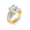 2 Ct Radiant Lab Diamond Wide Baguette Cut Engagement Ring