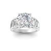 4 Ct Emerald Lab Diamond Wide Baguette Cut Engagement Ring